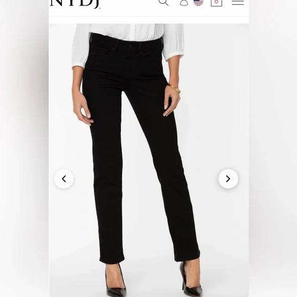 Brand new NYDJ Black Straight-Leg Jeans - Picture 3 of 8